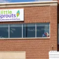 Front entrance of the Little Sprouts daycare and preschool in Medford, MA